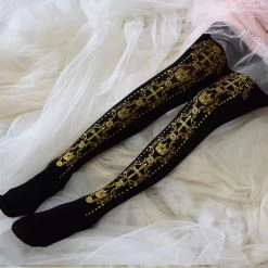 -Juwas Gothic Lolita Velvet Tights