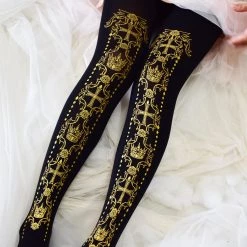 -Juwas Gothic Lolita Velvet Tights