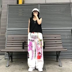 Juwas Street Style Spray Graffiti Loose Pants NEW ARRIVAL 14 Juwas Street Style Spray Graffiti Loose Pants NEW ARRIVAL