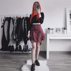 Juwas Harajuku Plaid Mini Skirt