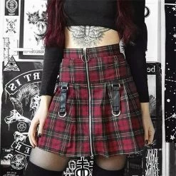 Juwas Harajuku Plaid Mini Skirt