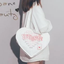 Juwas Love Heart Canvas Crossbody Bag