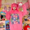 Juwas CLOTHING Harajuku Cartoon Print Long Sleeve Loose Hoodie