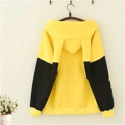 Juwas Cute Pokemon Pikachu Ear Hoodie