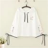 Juwas.com Online Store Japanese Sakura Embroidery Bowknot Hoodie