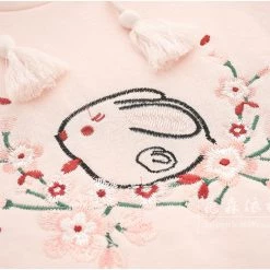 Juwas.com Online Store Kawaii Rabbit Floral Embroidery Hoodie CLOTHING