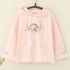 Juwas.com Online Store Kawaii Rabbit Floral Embroidery Hoodie CLOTHING