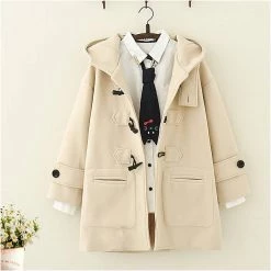 Cheap Juwas Store 38 Juwas.com Online Store Japanese Long Hooded Coat With Horn Buckle