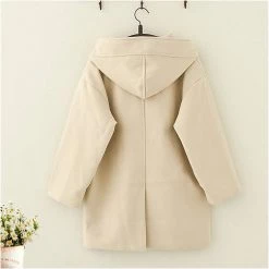 Juwas.com Online Store Japanese Long Hooded Coat With Horn Buckle