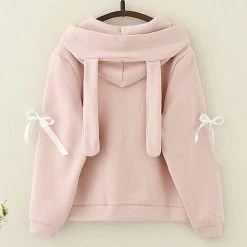 Juwas.com Online Store CLOTHING Kawaii Pink Rabbit Bow-Knot Hoodie 6 Juwas.com Online Store CLOTHING Kawaii Pink Rabbit Bow-Knot Hoodie