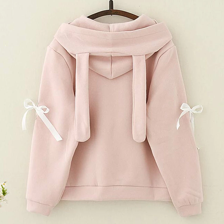 Juwas.com Online Store CLOTHING Kawaii Pink Rabbit Bow-Knot Hoodie 4 Juwas.com Online Store CLOTHING Kawaii Pink Rabbit Bow-Knot Hoodie