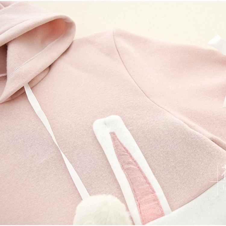 Juwas.com Online Store CLOTHING Kawaii Pink Rabbit Bow-Knot Hoodie 5 Juwas.com Online Store CLOTHING Kawaii Pink Rabbit Bow-Knot Hoodie