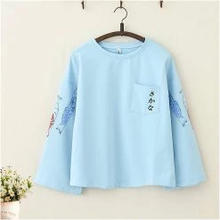 Juwas.com Online Store Japanese Koi Fish Trumpet Sleeves Loose Top 8 Juwas.com Online Store Japanese Koi Fish Trumpet Sleeves Loose Top