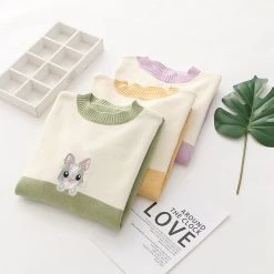 Juwas Mice Two-Toned Cotton Sweater
