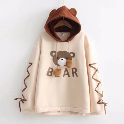 Juwas NEW ARRIVAL Kawaii Cartoon Bear Hoodie