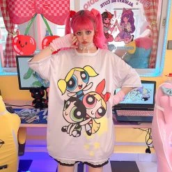 Juwas NEW ARRIVAL Harajuku Cartoon Animal Print Loose Summer T-shirt 23 Juwas NEW ARRIVAL Harajuku Cartoon Animal Print Loose Summer T-shirt