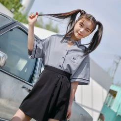 Juwas Kawaii Cross Uniform Set- Polo And Skirt NEW ARRIVAL