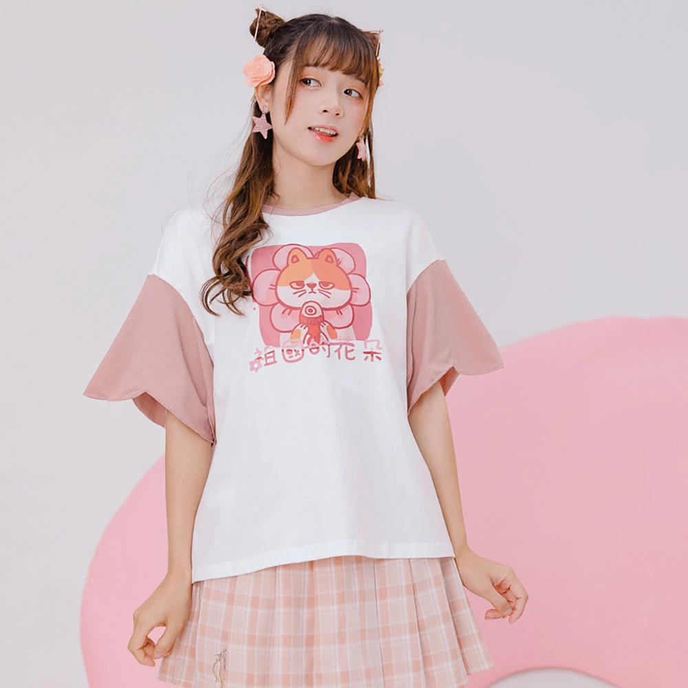 Juwas NEW ARRIVAL Grumpy Flower Cat Two-Tone Shirt 4 Juwas NEW ARRIVAL Grumpy Flower Cat Two-Tone Shirt