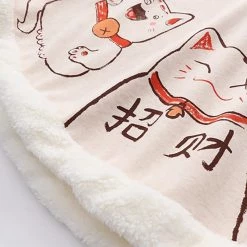 Juwas NEW ARRIVAL Japanese Lucky Cat Loose Warm Cloak