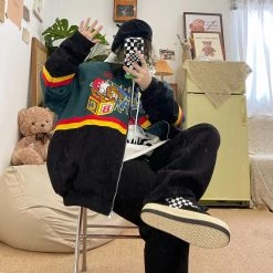 Juwas Dog Letter Oversized Jacket Coat NEW ARRIVAL