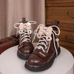 Juwas Bear Paw Bow High Ankle Boots