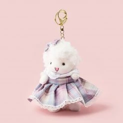 Juwas Cute Llama In Dress Plush Keychain