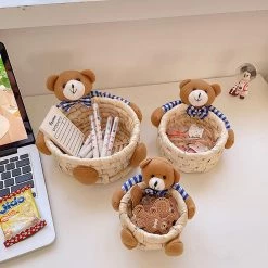 Juwas Stuffed Bear Storage Basket