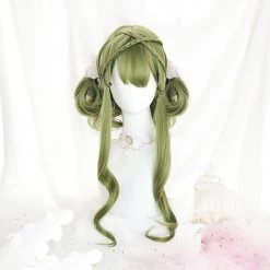 Juwas Fashion & Beauty Fruit Green Big Wave Long Curly Wig