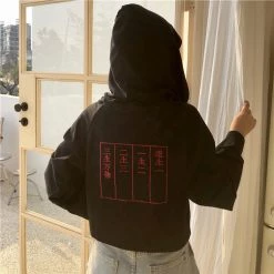 Juwas.com Online Store Gothic Tassels Flare Sleeves Hooded Top