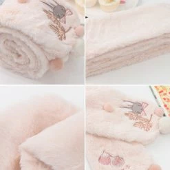 -Juwas NEW ARRIVAL Kawaii Rabbit Embroidery Scarf