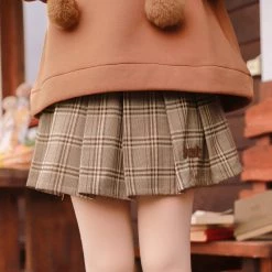 -Juwas Sweet N Cozy Bear Embroidery High Waist Skirt NEW ARRIVAL