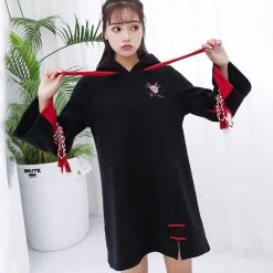 -Juwas Japanese Bow Knot Hoodie Dress NEW ARRIVAL