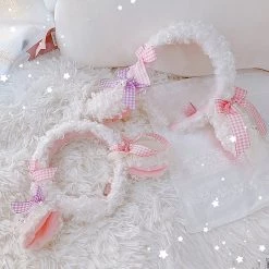 Juwas NEW ARRIVAL Kawaii Sheep Ears Mini Bow Headband