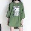 Juwas Graphics Print Round Collar Loose T-shirt