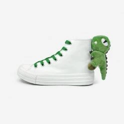 -Juwas Cute Green Dinosaur Canvas Shoes