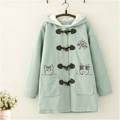 Juwas.com Online Store Kawaii Cat Embroidered Plush Hooded Coat NEW ARRIVAL 9 Juwas.com Online Store Kawaii Cat Embroidered Plush Hooded Coat NEW ARRIVAL