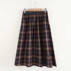 Juwas CLOTHING Vintage Elastic Waist Skirt