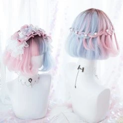Juwas.com Online Store NEW ARRIVAL Lolita Blue Pink Gradient Short Wig 11 Juwas.com Online Store NEW ARRIVAL Lolita Blue Pink Gradient Short Wig