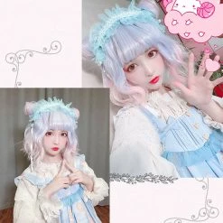 Juwas NEW ARRIVAL Harajuku Short Ombre Double Bun Cosplay Wig