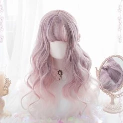 Juwas.com Online Store Curly Lolita Pink Purple Color Cosplay Wig