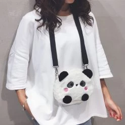 Juwas Cute Panda Plush Crossbody Bag