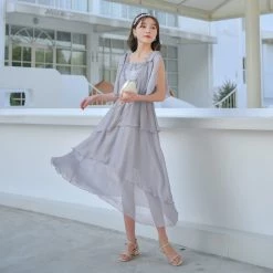 Juwas Princess Gypsy Gray Midi Dress 10 Juwas Princess Gypsy Gray Midi Dress