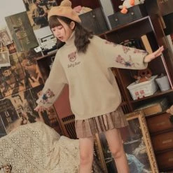 -Juwas Kawaii Baby Bear Mockneck Sweater NEW ARRIVAL 8 -Juwas Kawaii Baby Bear Mockneck Sweater NEW ARRIVAL