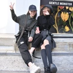 -Juwas Grunge Girl All Black Cargo Pants