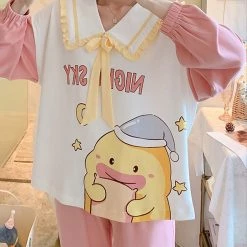Juwas NEW ARRIVAL Kawaii Chicken Print Pajamas Set