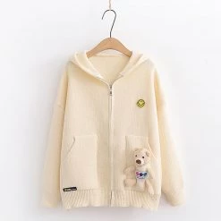 Juwas CLOTHING Bear Doll Packet Cardigan Sweater