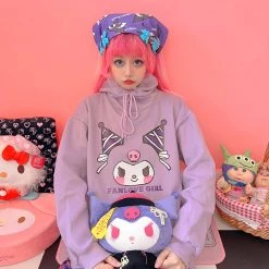 Juwas Harajuku Cartoon Print Loose Warm Hoodie CLOTHING