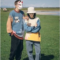 Juwas NEW ARRIVAL Bear Color Puzzle Sweater