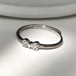 Juwas Little Bow Sterling Silver Adjustable Ring NEW ARRIVAL