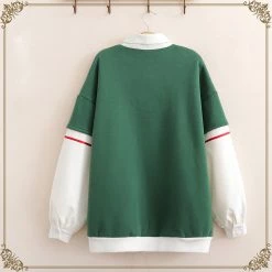Juwas NEW ARRIVAL High School Bunny Velvet Polo Sweater